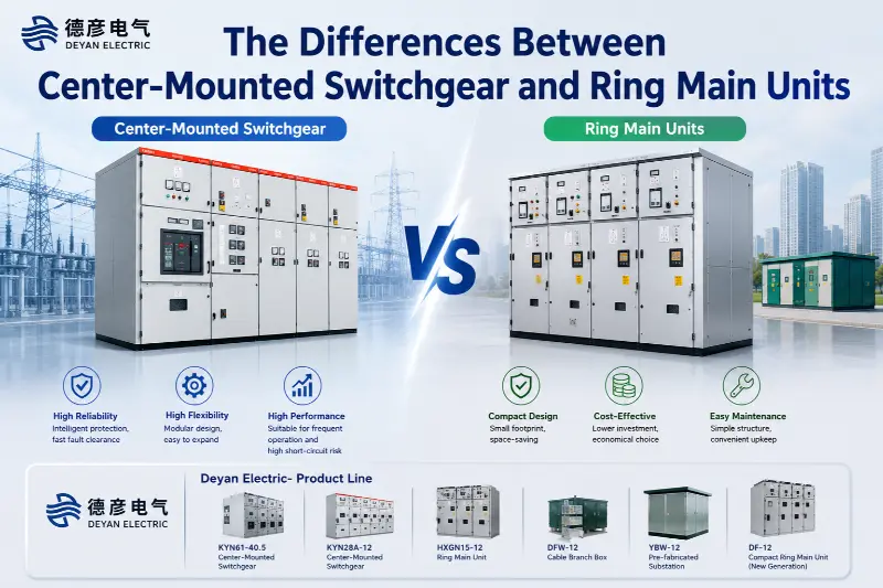 Ang Mga Pagkakaiba sa Pagitan ng Center-Mounted Switchgear at Ring Main Units