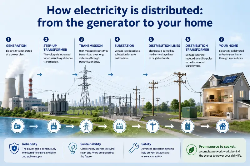 Paano ipinamamahagi ang kuryente: mula sa generator hanggang sa iyong tahanan?